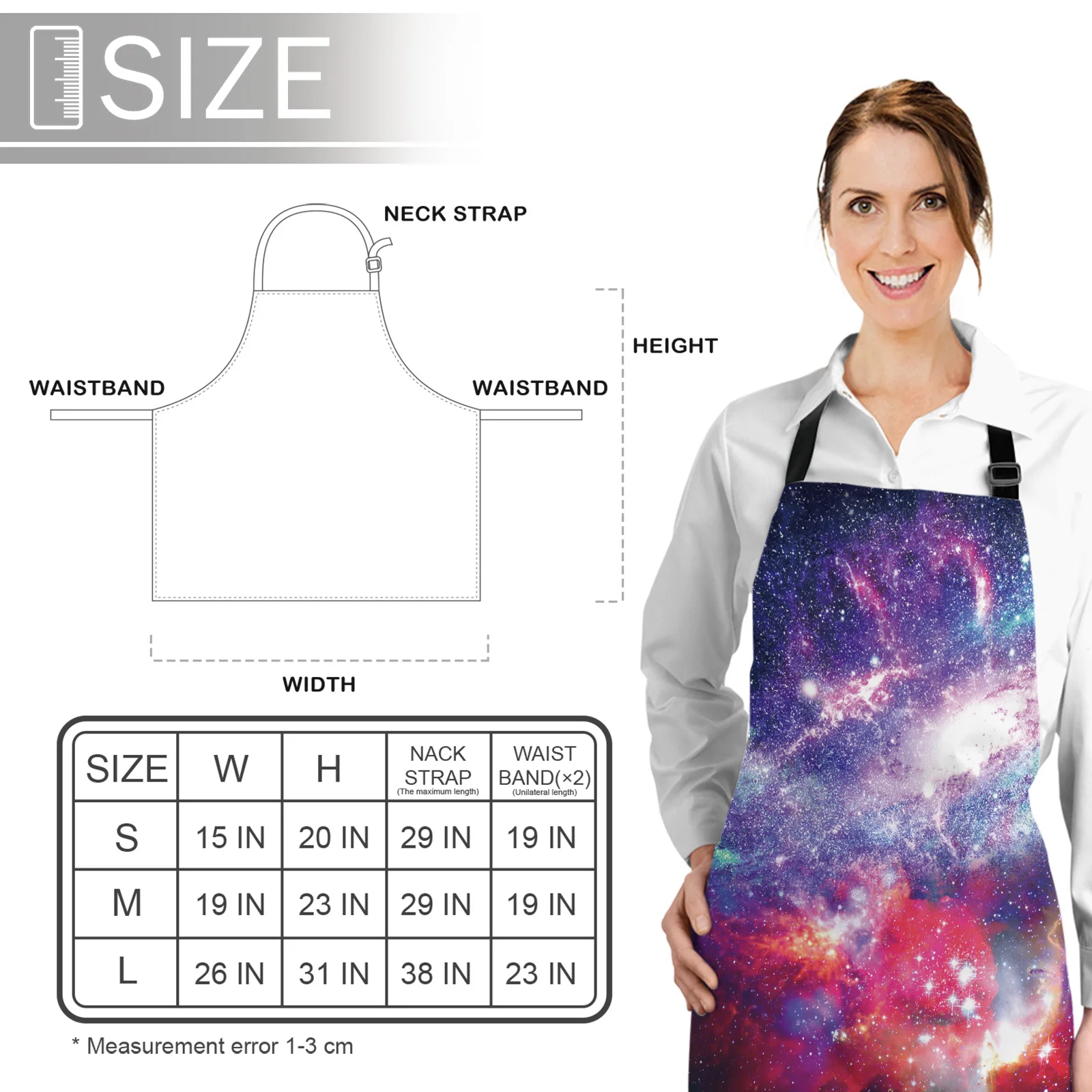 

Purple Starry Sky Universe Printed Kitchen Cooking Baking Aprons Canvas Sleeveless For Women Man Kids Home Delantal Cocina