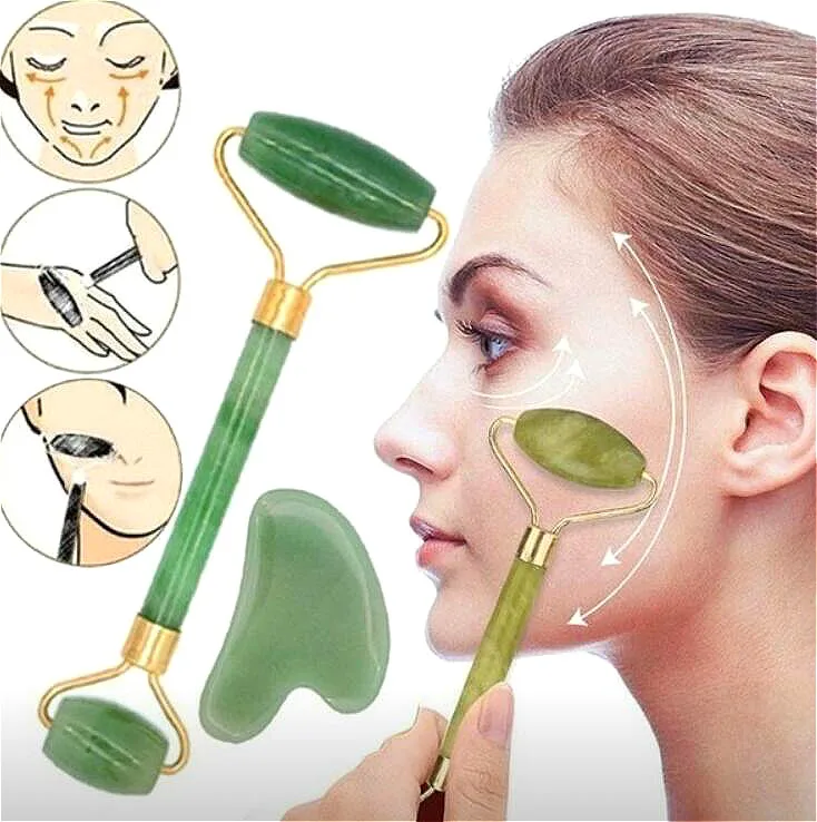 Массажер для лица массажер похудения шеи тела роликовый инструменты нефрит