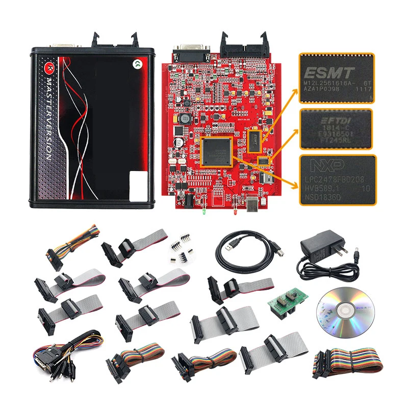 Программатор Kess V5.017 Ktag V7.020 Master 4 LED BDM в рамке 22 адаптера |