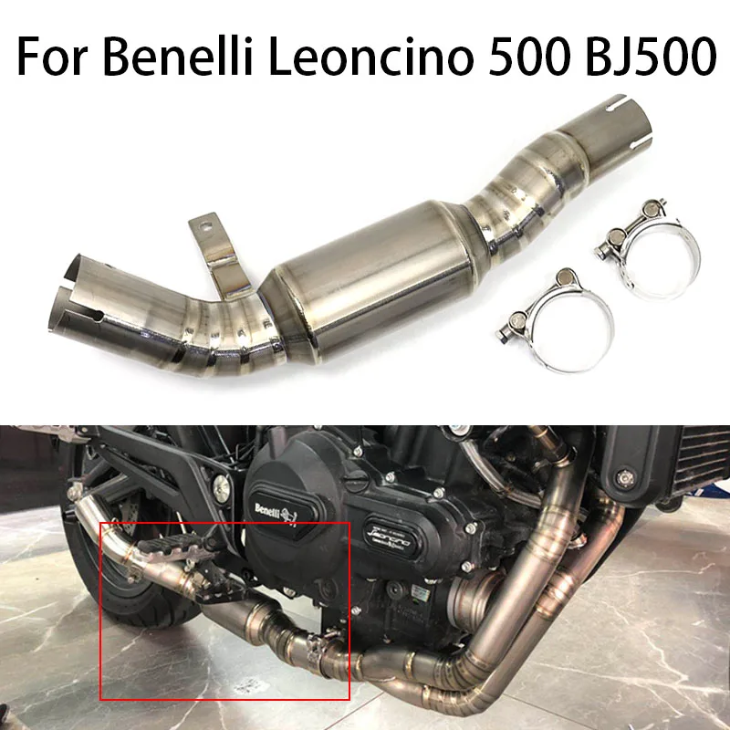 

Motorbike Motorcycle Exhaust Mid Link Pipe Connect Section With Catalyst Delete for Benelli Leoncino 500 BJ500 Escape Moto