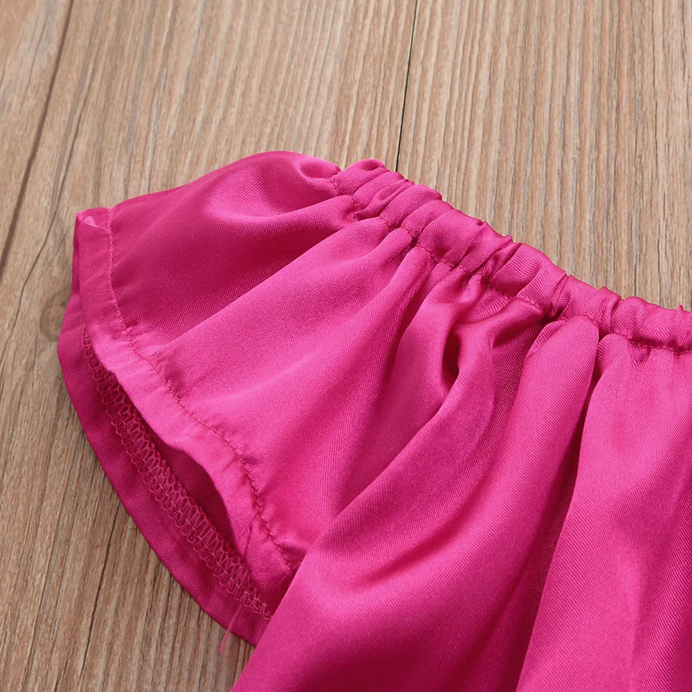 Комплект одежды для маленьких девочек из 2 предметов однотонная блузка с