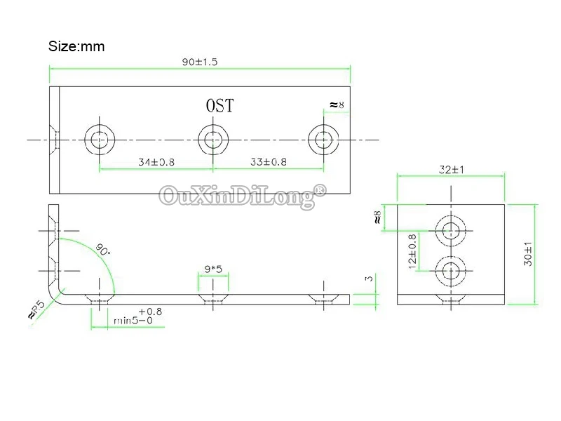 

Brand New 10PCS 30X32X90mm Thicken "L" Furniture Corner Braces 90 Right Angle Board Frame Shelves Support Brackets Connectors