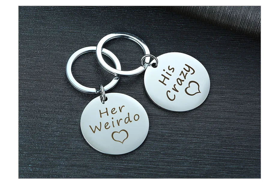 Парные брелки для ключей Vnox His and Her Love Promise, серебряный тон, нержавеющая сталь, подарки на годовщину для женщин и мужчин