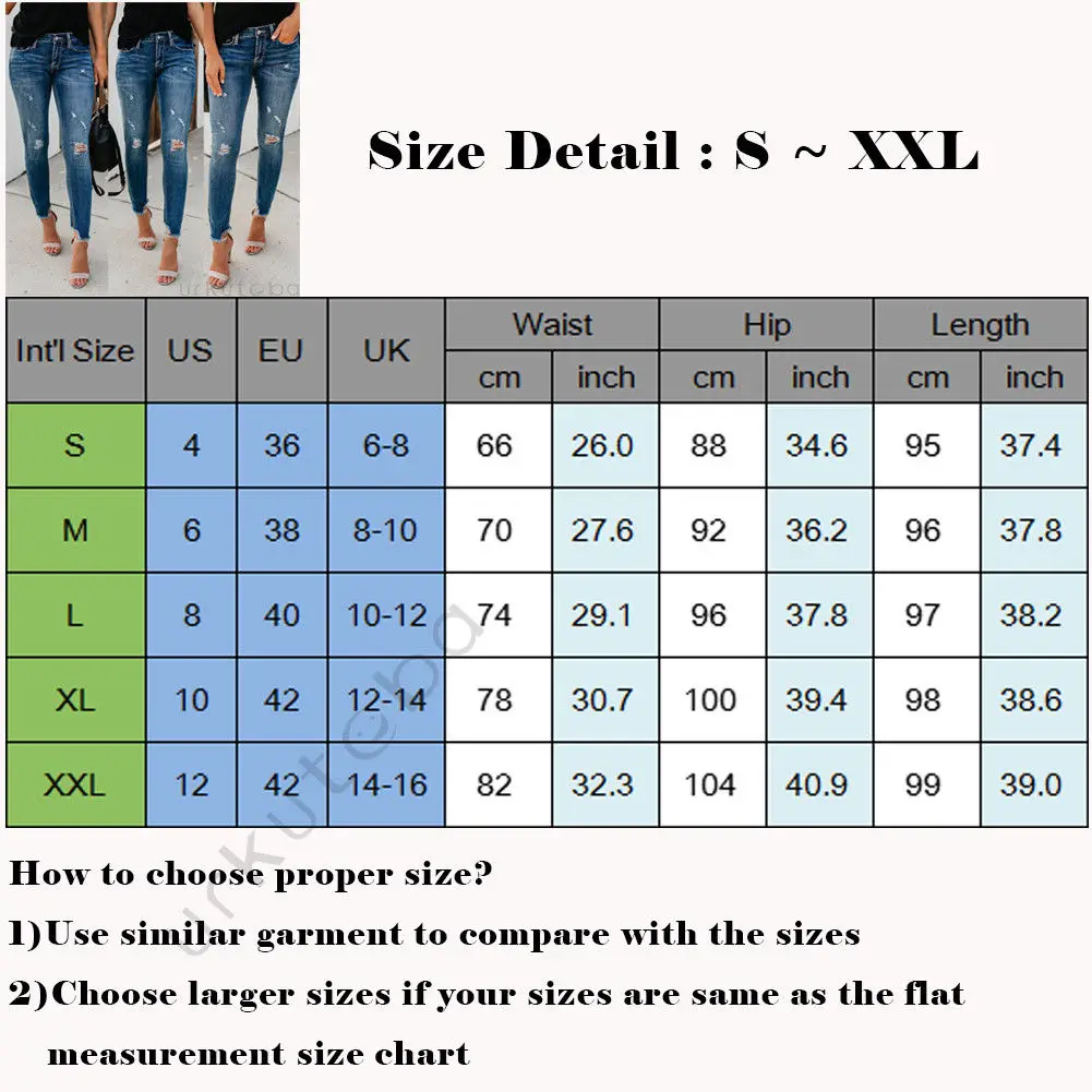 

Brand New Women Stretch Ripped Distressed Skinny High Waist Denim Pants Shredded Jeans Trousers Ladies Autumn Slim Fit Jeans