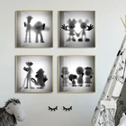 Черно-белая Картина на холсте Диснея Минни Исчезающие постеры и принты Микки Маус Настенная картина для декора гостиной