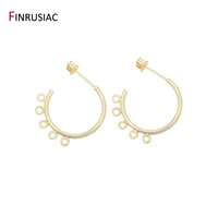 diy earrings jewelry accessories korean fashion earring hook 14k real gold plated handmade earring material wholesale