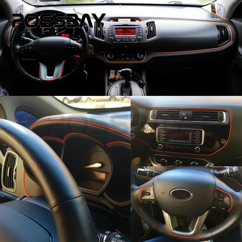 Универсальная гибкая лента POSSBAY для отделки салона автомобиля 5 м|interior mouldings|trim strip