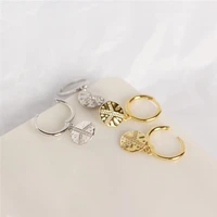 925 silver color earrings round earrings simple peace logo jewelry wedding silver color gift women fashion jewelry