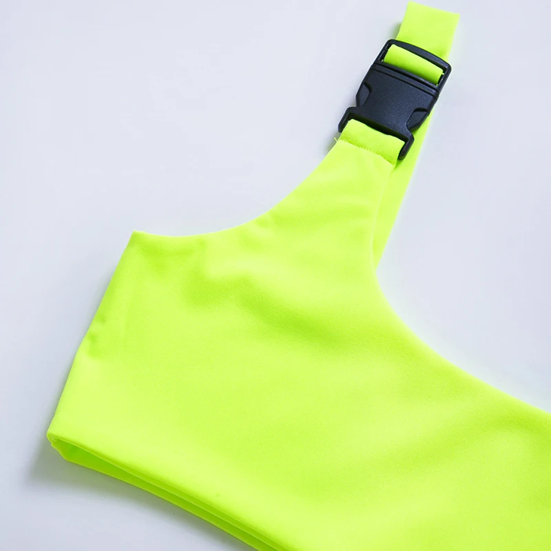 

Women Fluorescent Skirt Crop Tops Outfits Female Suit Crop Tops Skirts With Belt 2PCS Summer Vest Leisure Sets Street Cool Tops