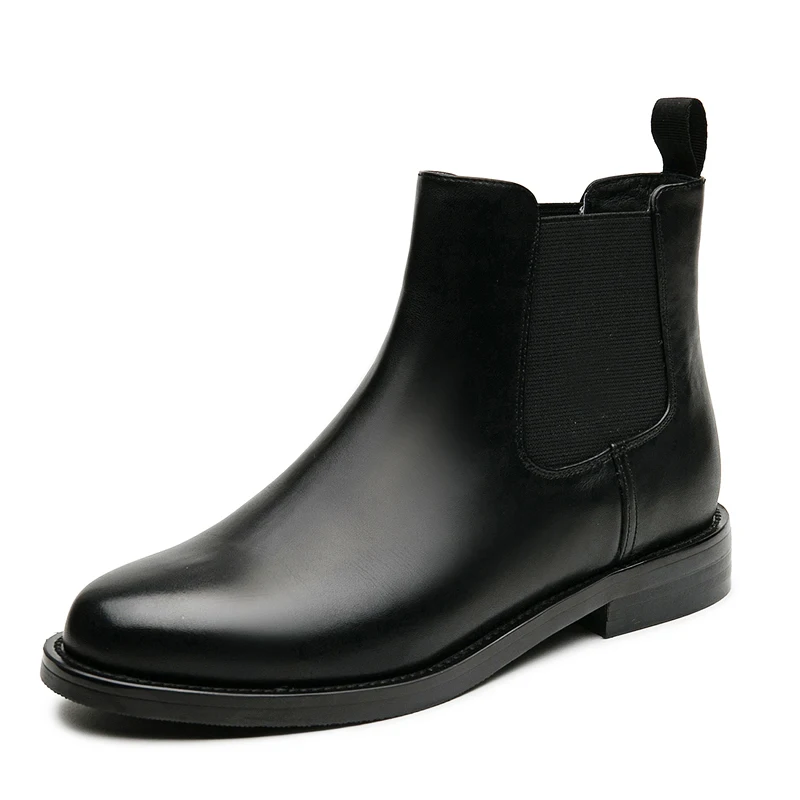 

brand designer womens boots black genuine leather shoes ladies chelsea boot ankle botas de mujer femmes chaussures short bottine