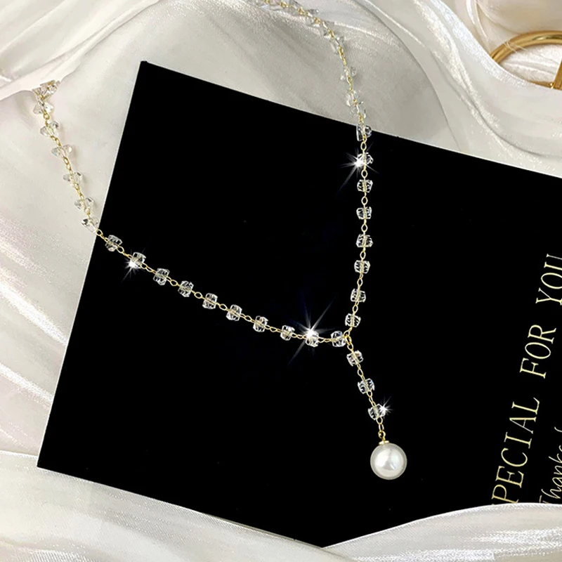 

Fashion Full Crystal pearl Choker Necklaces for Women Geometric Crystal Necklaces Weddings Jewelry Party Gifts Necklaces