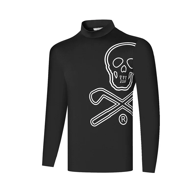 

MARK&LONA Autumn Winter New Men's Golf Fleece Long Sleeved Sports T Shirt Breathable Quick Drying Black White Bottoming Shirt