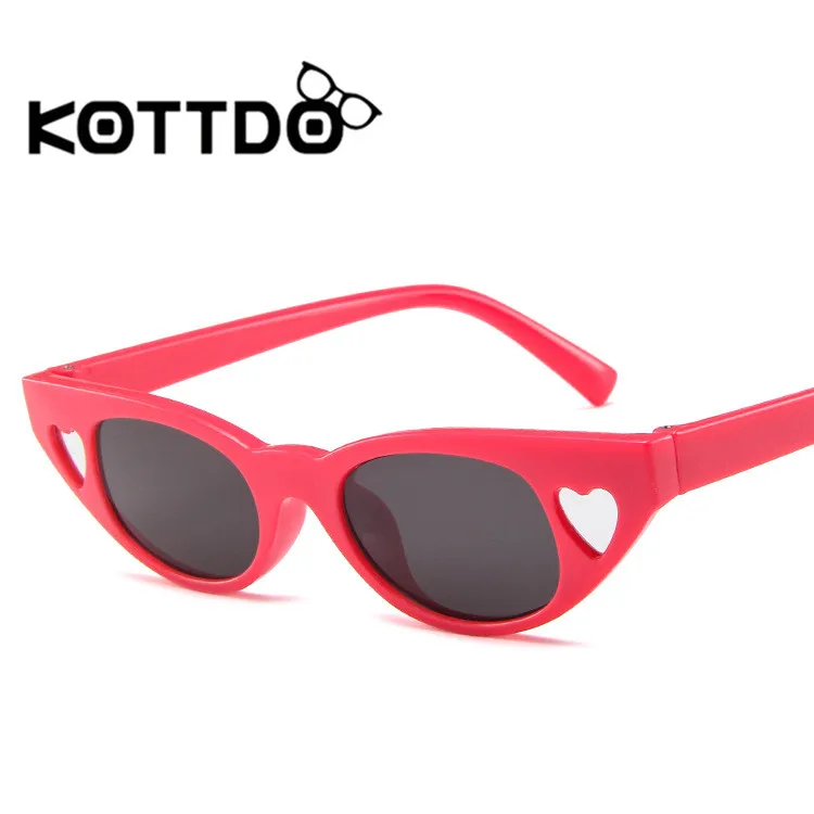 KOTTDO пластиковые женские солнцезащитные очки кошачий глаз в форме сердца