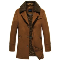 jacket mens long woolen coat warm windbreaker winter coat korean version jaqueta masculino streetwear camel wine thick clothes