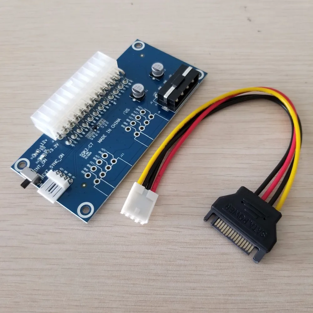 ПК настольный ATX 24Pin двойной блок питания синхронизация стартер удлинитель