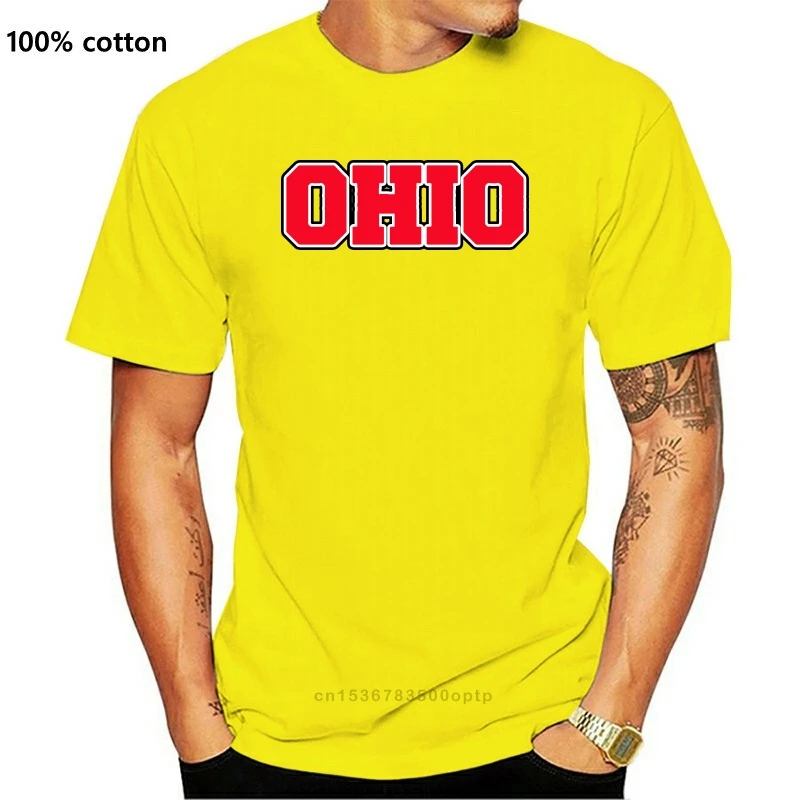 

New Printed T Shirts O Neck Men 143 Ohio Script State Pride Buckeye Band Foot Baller Vintage Retro 2021 Short Sleeve Regular Tee