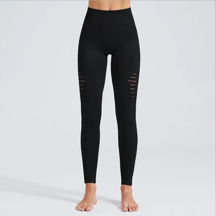 

High waist seamless Hollow out gym leggings solid tights fitness workout push up butt lift Yoga pants leggings