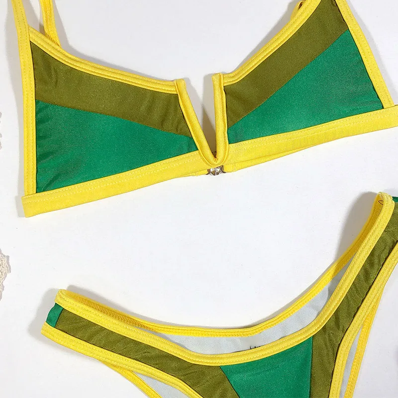 Женский купальник бикини Forefair с высокой талией и v образным вырезом Модный