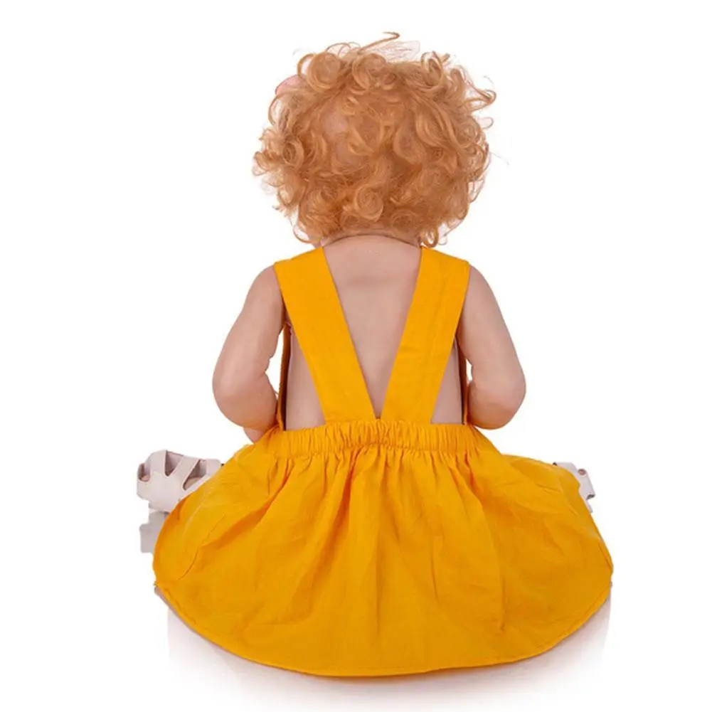 

23inch Simulation Flesh-colored Kit Popular Sleeping Blonde Hair Color Skirt Simulated Reality Tool Cute Lifelike Little Kid