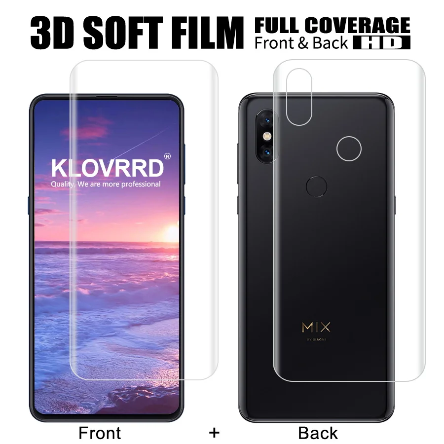 Передняя Задняя часть для Xiaomi mi x 3 2 2S 9T 9 8 A3 CC9 CC9e POCO pocophone f1 Red mi note 8 K20 Pro защитная пленка Гидрогелевая наклейка