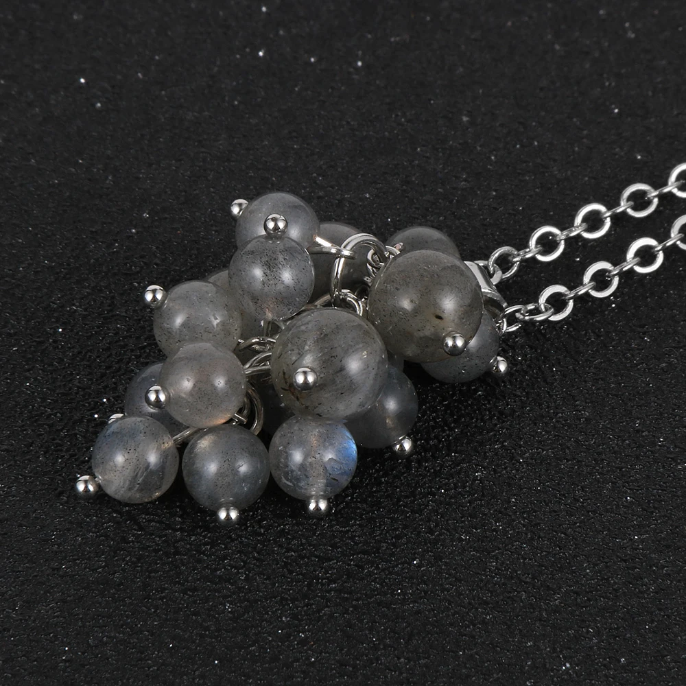 Женский кулон из натурального камня флюорит аметист виноград кулоны ожерелье