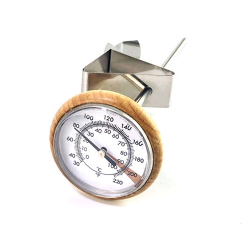 

Кухонный Термометр из нержавеющей стали и дерева для мгновенного считывания еды, молока, кофе