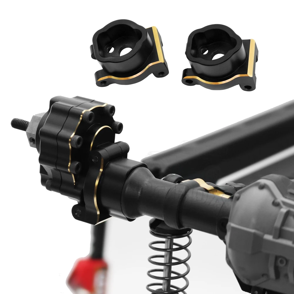 Carcasa de eje de Portal de TRX-4, piezas de mejora de peso de lat&oacute;n, electroforesis negra para coche Crawler 1/10 RC Traxxas TRX4 TRX6-3