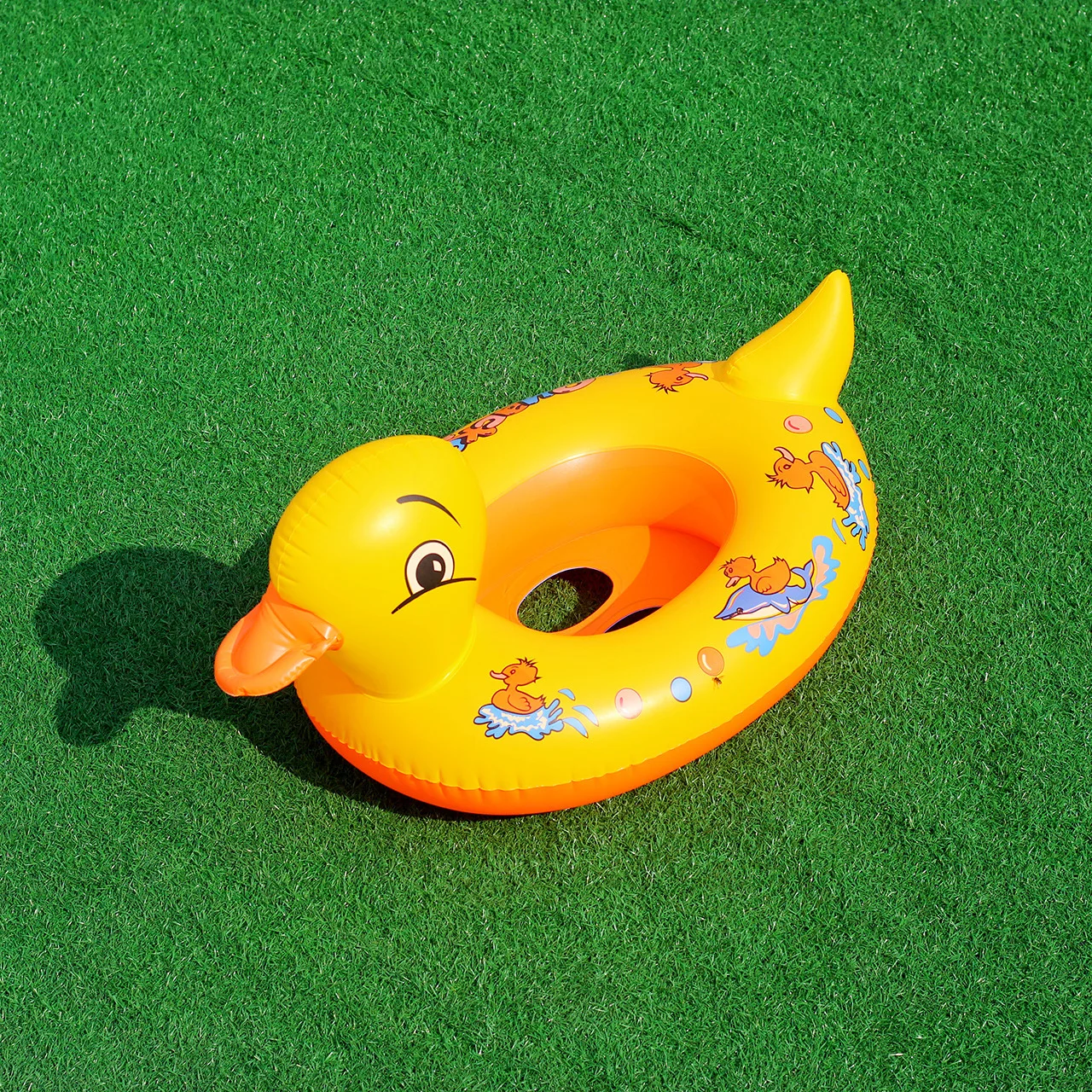 Детская надувная лодка большая желтая утка яхта круг для плавания модель игрушка