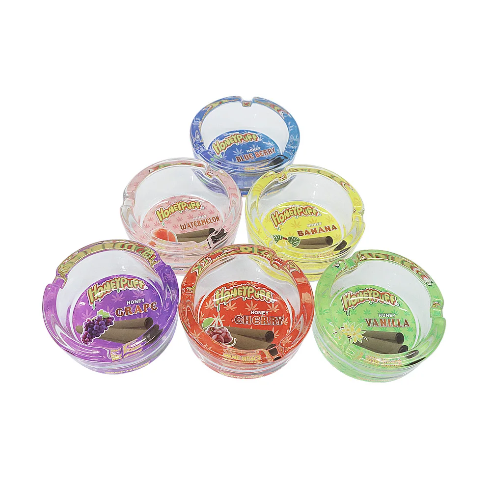 

HONEYPUFF Heavy Crystal Glass Ashtray Suit for Cigarettes Cigars Premium Glass Cigarette Ash Tray Suit Women Men Smoker Outdoor