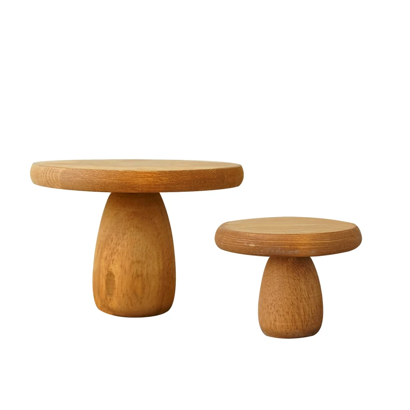 

Mushroom cake stand Nordic vintage cake decorating tools food photography props wood craft dessert table