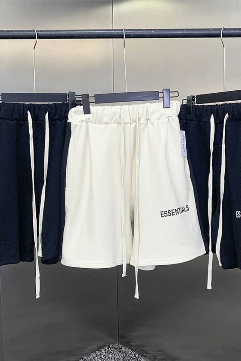 

2021 new high quality designer brand men's shorts reflective letter logo high street hip hop sports shorts loose Hoodie shorts