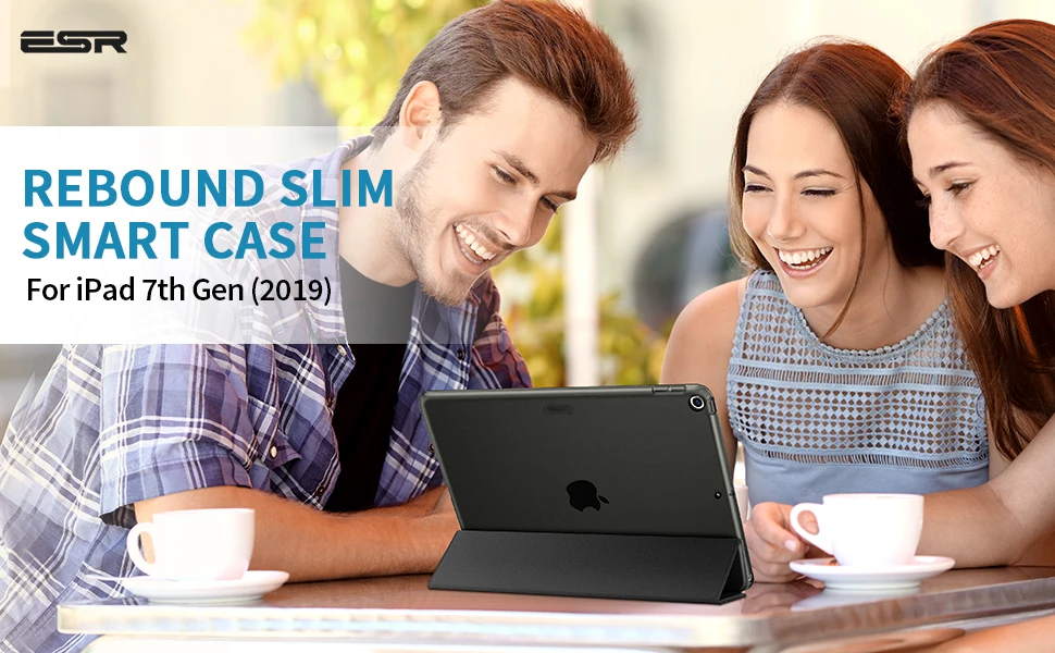 Тонкий умный чехол ESR Rebound для iPad 7th Gen, гибкий чехол из ТПУ с прорезиненным покрытием, чехол-накладка для iPad 7 10," Folio
