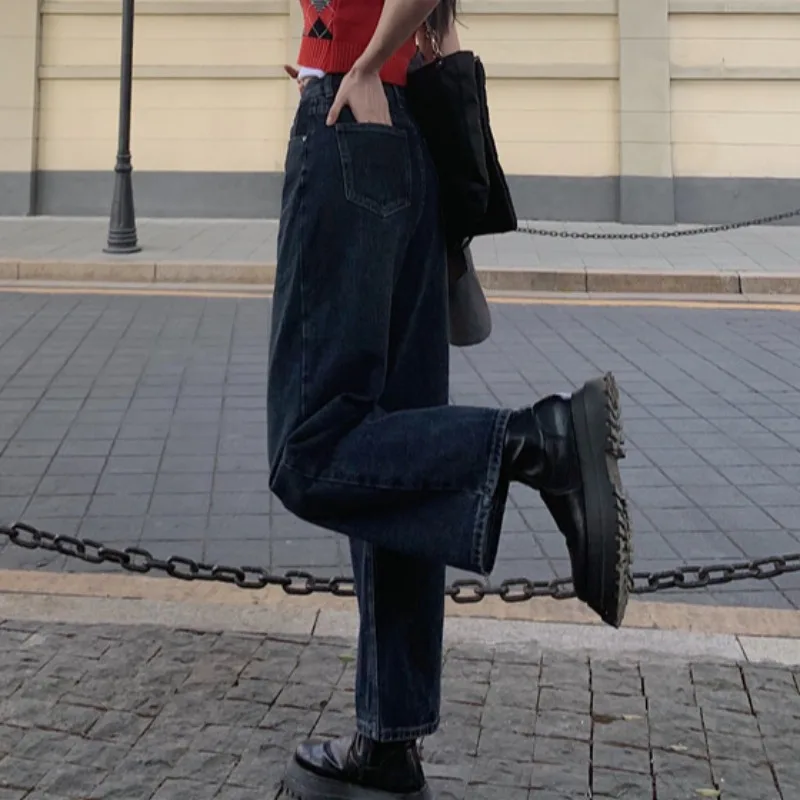 

Jeans Women's Straight Loose Spring Autumn 2021 New High Waist Slimming Retro Chic Hong Kong Style Pants Fashion Ins