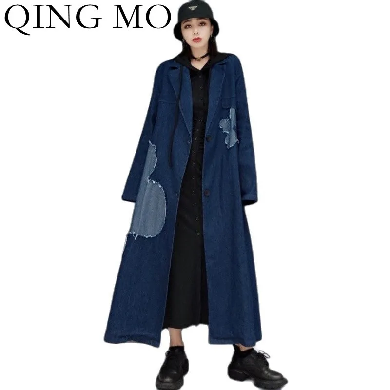 

Женская джинсовая ветровка с воротником-стойкой, большого размера