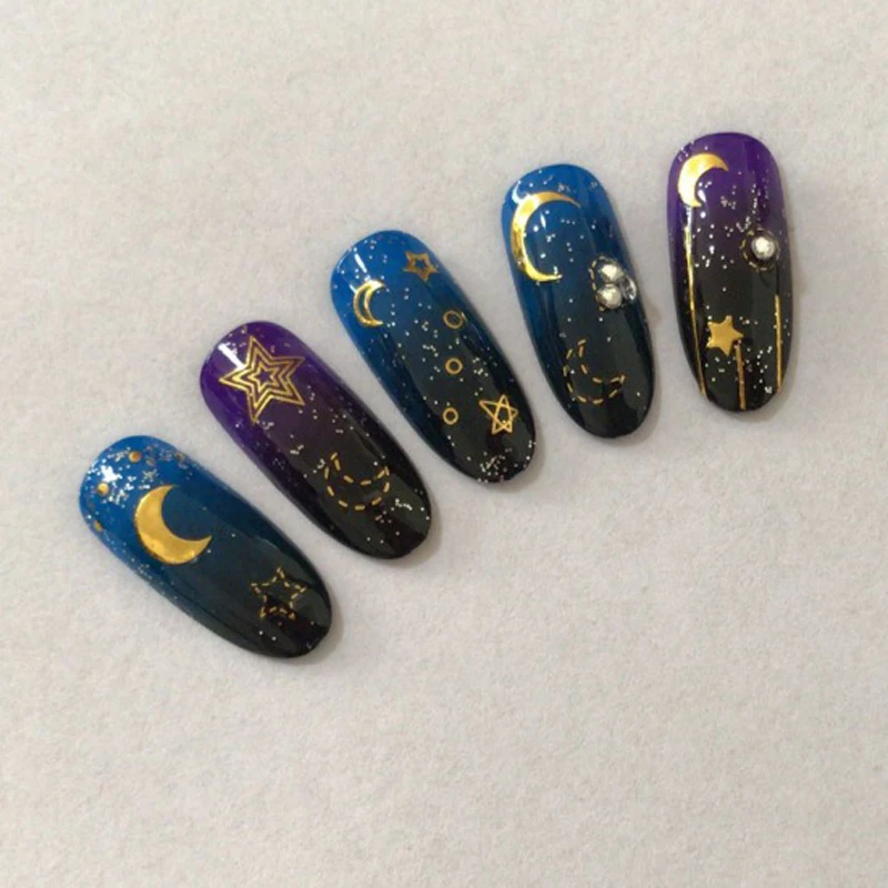 3D наклейка для ногтей Япония сделай сам наклейки Типсы звезды луна