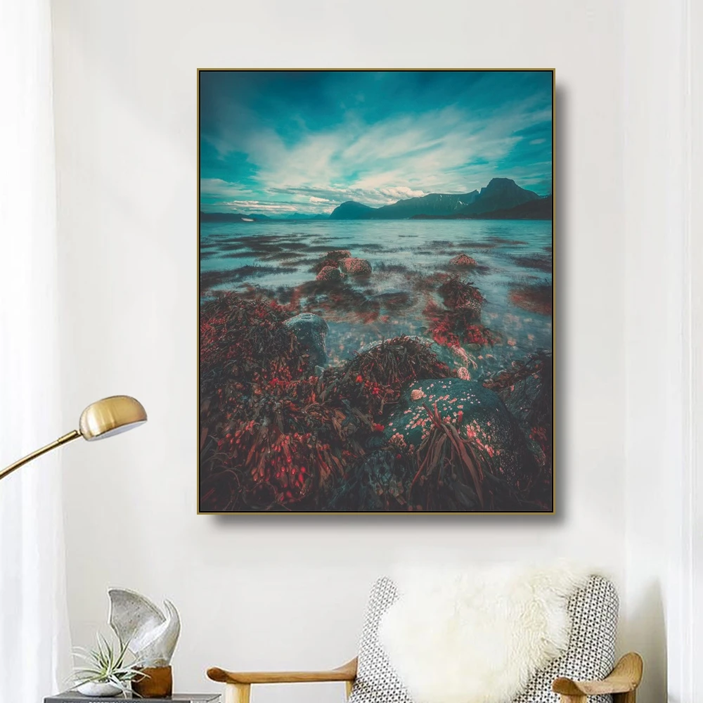 

Laeacco Seascape Still Life Canvas Painting Posters Prints For Living Room Restaurant Wall Pictures Home Art Decor