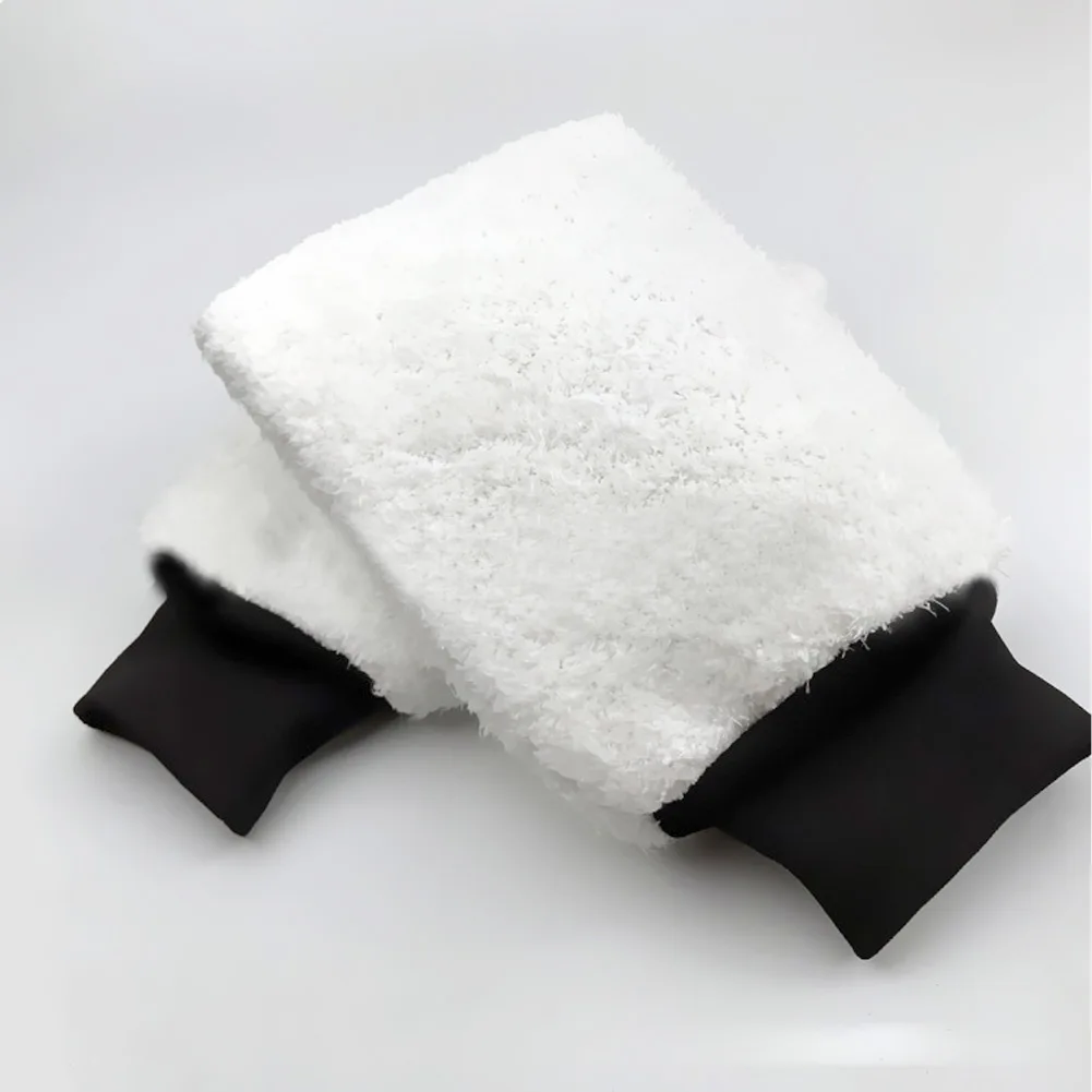 

1pc Waterproof Universal Extra Absorbent Polishing Soft Microfiber Dust Remove Thickened Car Wash Mitt Exterior Interior