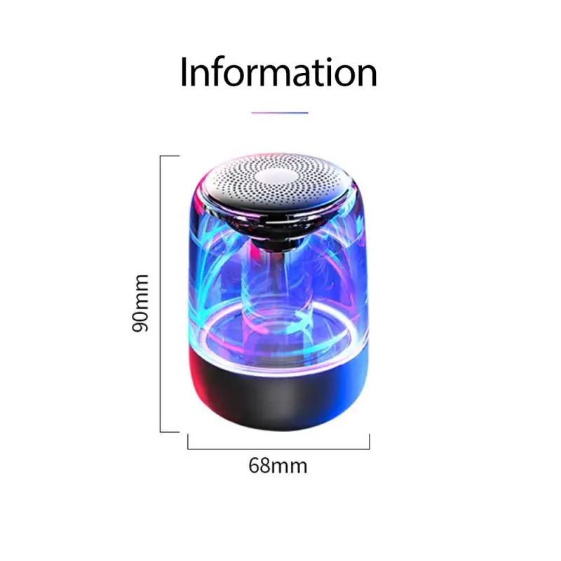 Portable Bluetooth5.0 Speaker Transparent LED Luminous Subwoofer TWS 6D Surround HIFI Stereo Cool Audio For Mobile Phone Acrylic images - 6