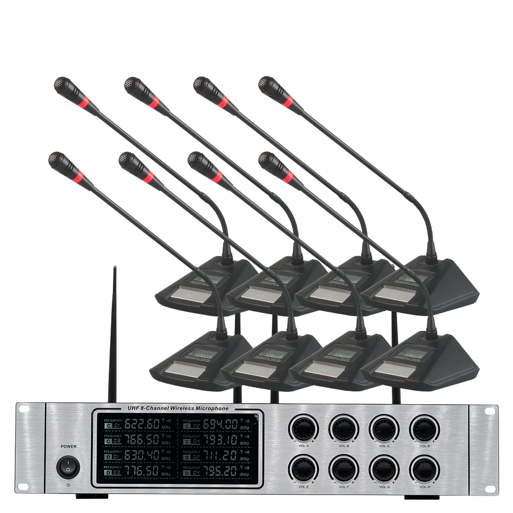 

Wireless microphone system 8-channel wireless conference microphone teaching speech gooseneck desktop conference microphone