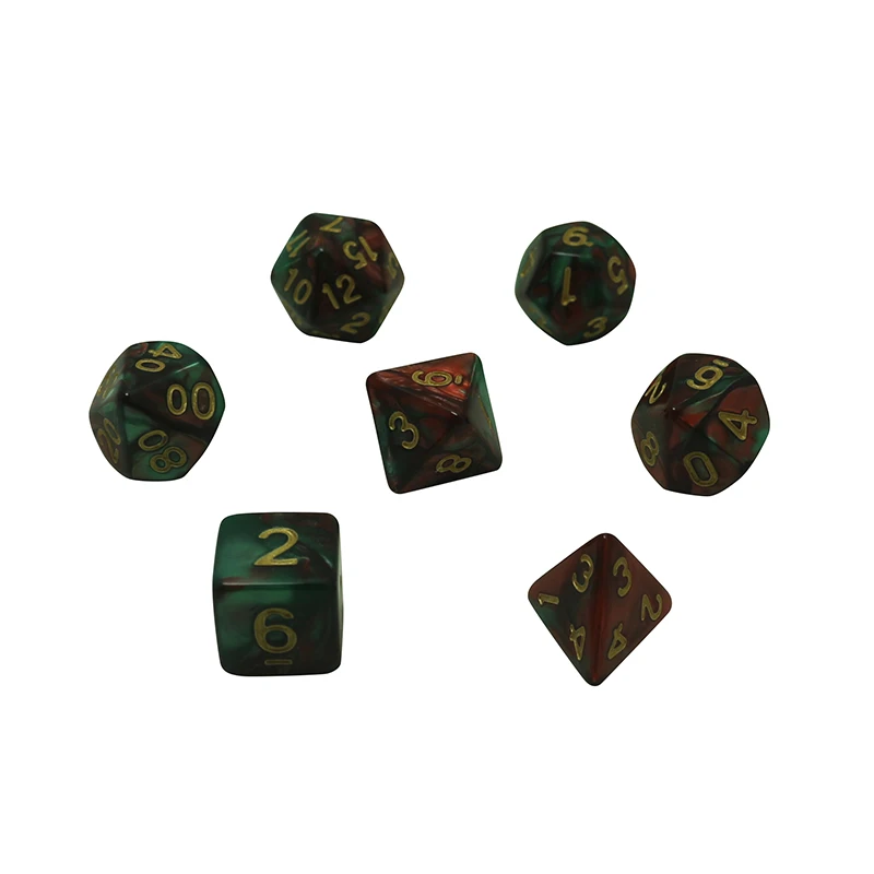 7 шт./компл. Polyhedral TRPG игры DND для блестящих разносторонних костей настольных игр |