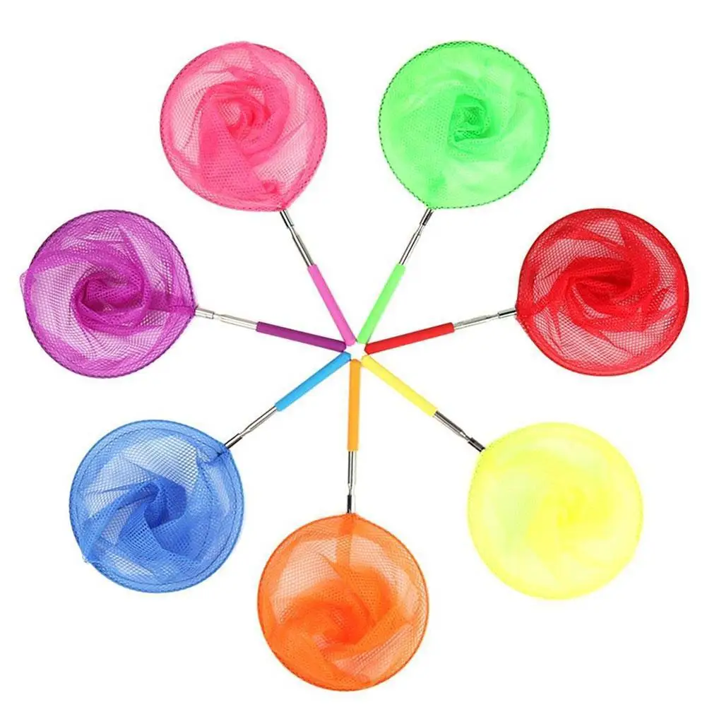 

1pcs Random Color Kids Fishing Net Anti Slip Grip Perfect Telescopic Butterfly Net Extendable 34 Inches Catching Bugs Fish Net