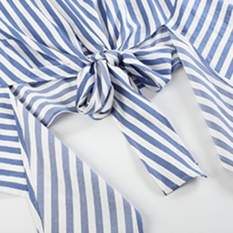 

IEQJ Women 2021 Casual Irregular Chic Summer Stripes Blouse New Lapel Long Sleeve Loose Shirt Fashion Summer 2021 Daliy 3F0015