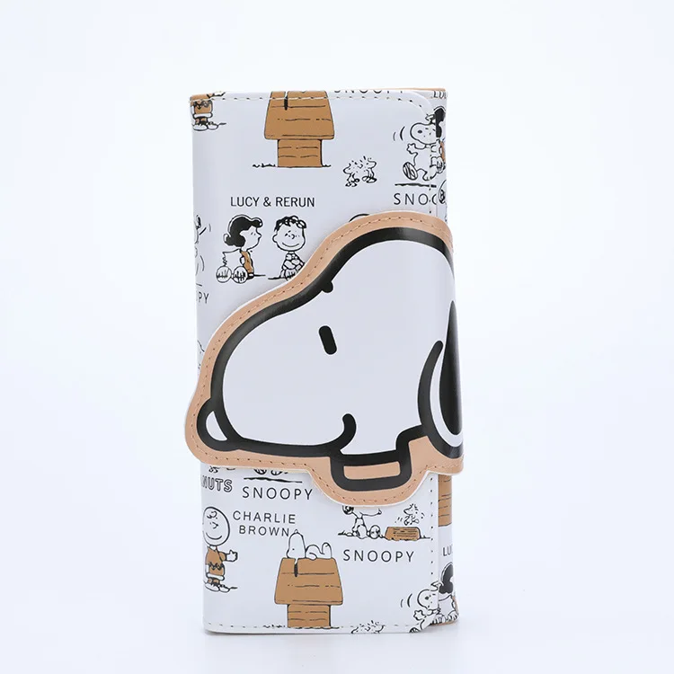 Импортные товары бумажник с изображением персонажей из мультфильма Snoopy BOY'S and GIRL'S Длинный кошелек мультфильм красивый мультяшный кошелек