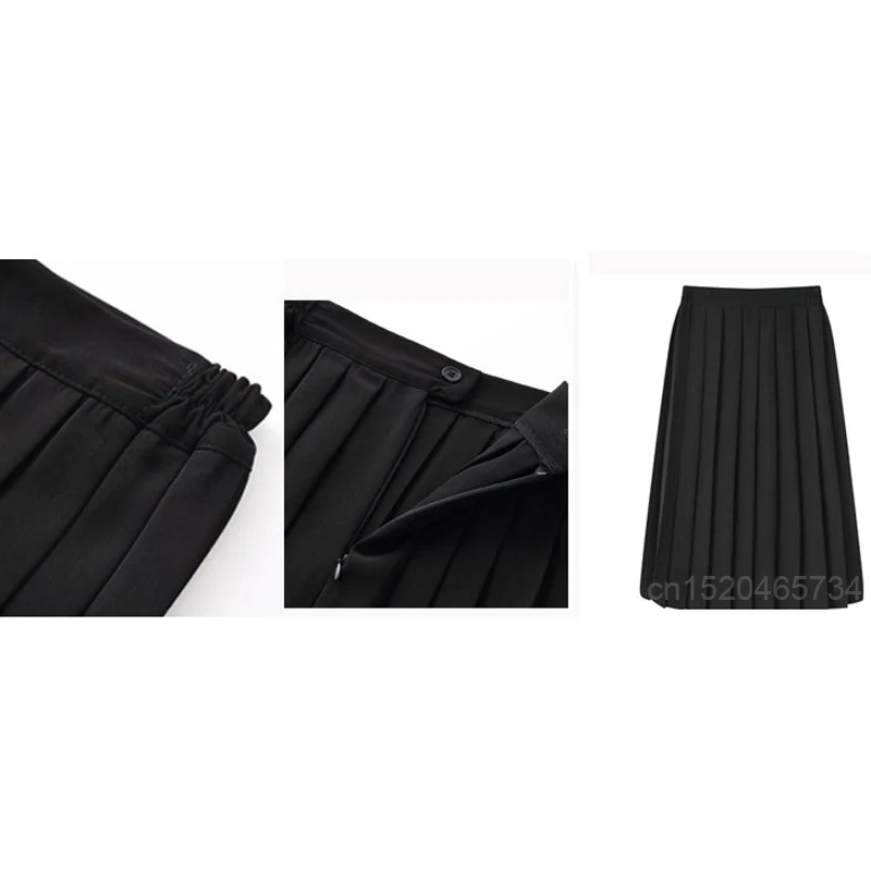 Юбка школьная японская для девочек однотонный костюм JK средней и длинной