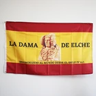 Флаг Испании с леди Elche Alicante Valencia Banner 100D полиэстер 3x5 футов 90x150 см Баннер с латунными Люверсами