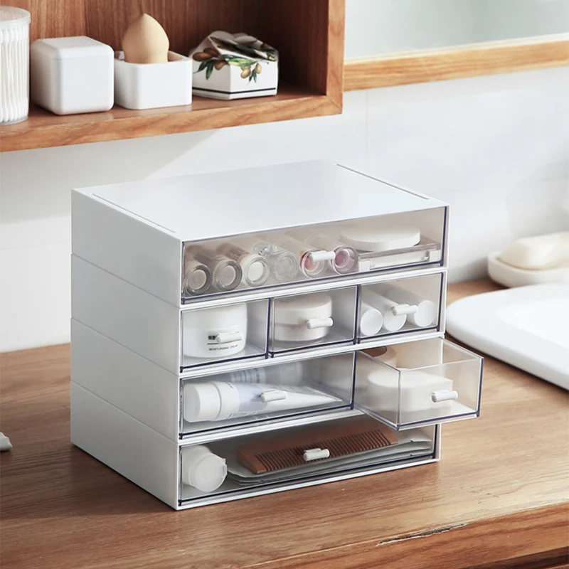 Коробка для хранения ящиков пластиковая настольная косметическая коробка