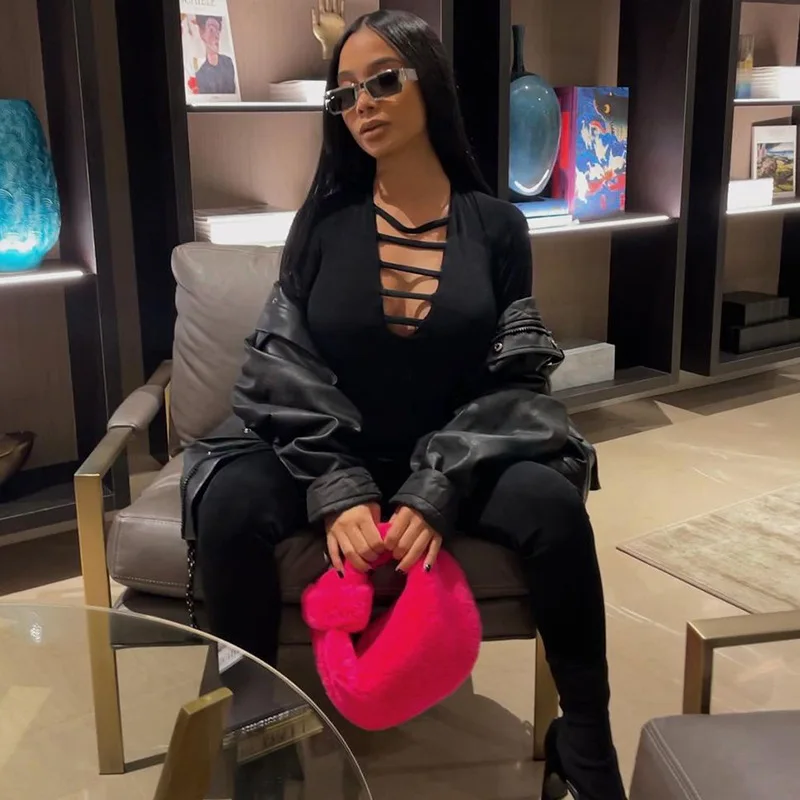 Женский спортивный комбинезон с глубоким V-образным вырезом открытой спиной и