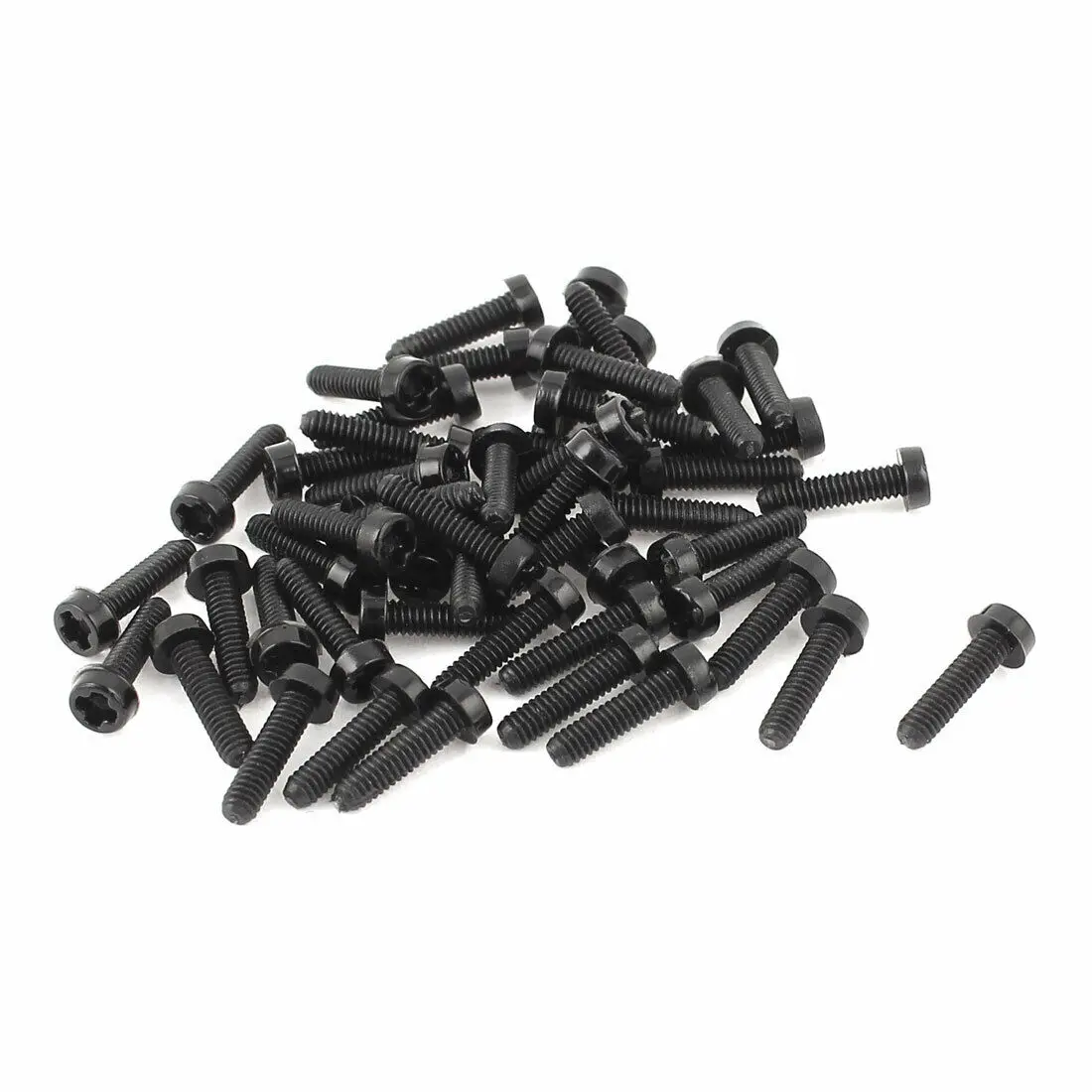 

M2 x 8mm Plastic Phillips Cross Pan Head Machine Screws Black 50 PCS