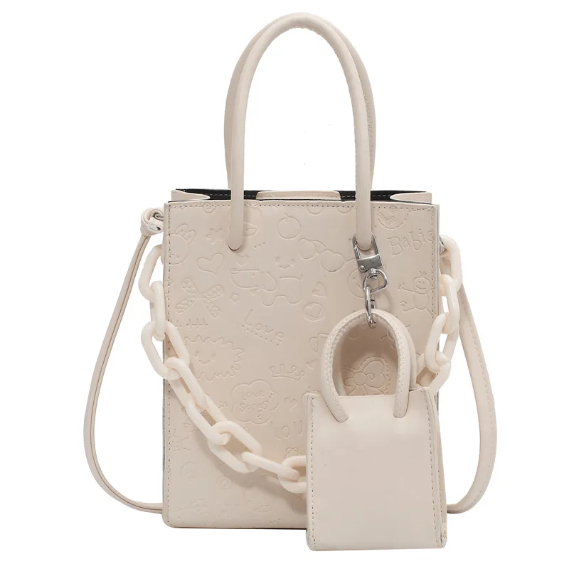 

Composite Shoulder Bag Cross-back Vertical Leather Letter Printing Luxury Chain Handbag Orange Tote Crossbody Bags Shopper Small