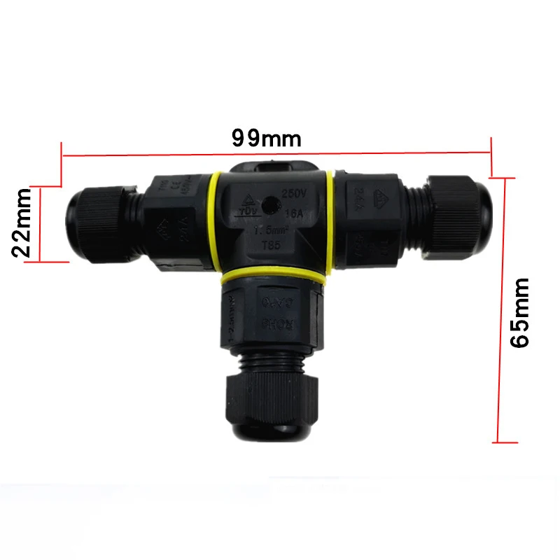 3 способа водонепроницаемый разъем электрического кабеля сплиттер Т-образный